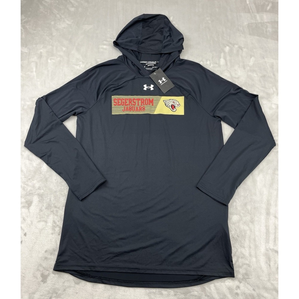 Under Armour Hoodie Shirt Men Medium Black Loose UA Team Knockout Lightweight